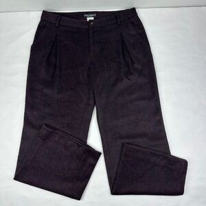 Dolce & Gabbana Wool Alpaca Wide Leg Pleated Trousers Burgundy Italy 44